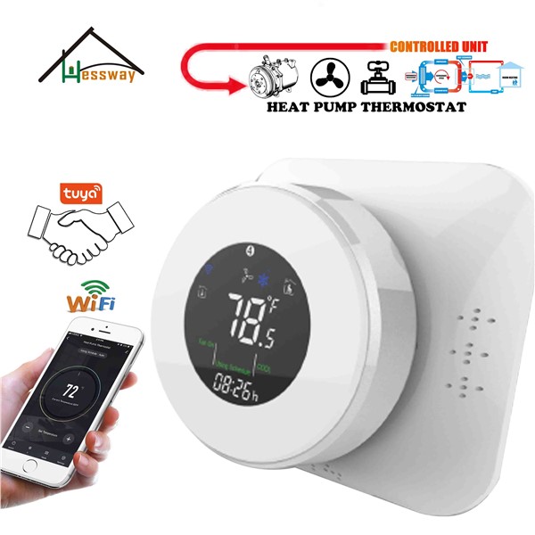 HESSWAY Heat Controller Heat Pump Thermostat for WiFi Air Energy Heating & Cooling Compressor Relay