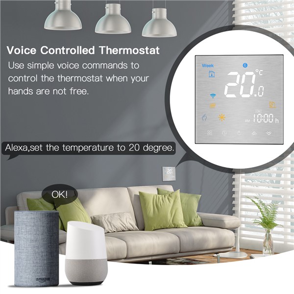WiFi Smart Thermostat Temperature Controller for Water/Electric Floor Heating Water/Gas Boiler Works with Alexa Google Home