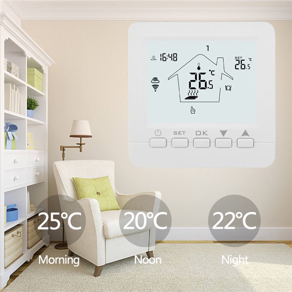 WiFi Thermostat Temperature Controller Electric Floor Heating Programmable Thermostats Works with Alexa Google Home
