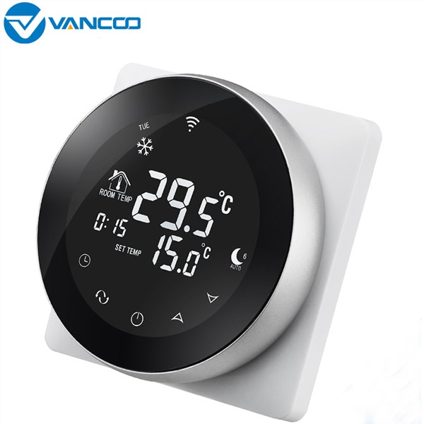 LCD Touch Screen Electric Underfloor Heating Thermostat Backlight WiFi Temperature Controller 16A Works with Alexa Google Home