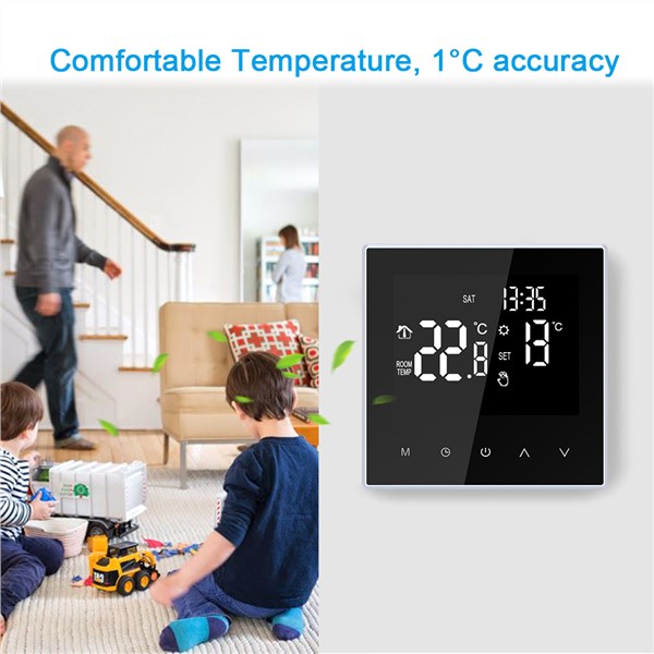 16A Smart Thermostat Digital Temperature Controller Weekly Circulation Programmable Electric Underfloor Heating Large LCD Screen