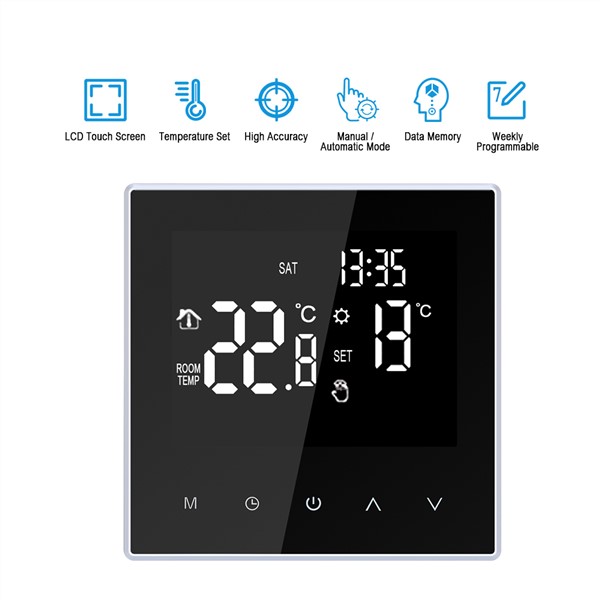 16A Smart Thermostat Digital Temperature Controller Weekly Circulation Programmable Electric Underfloor Heating Large LCD Screen