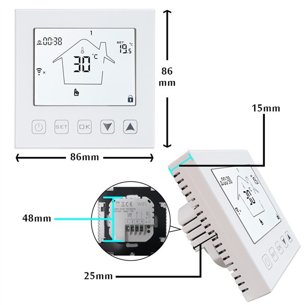 WiFi Thermostat Temperature Controller Smart Room Thermostat Electric Floor Heating Voice Works with Alexa Google Home Tuya
