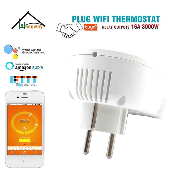 16A Weekly Programmable WiFi Heating Thermostat Eu Plug