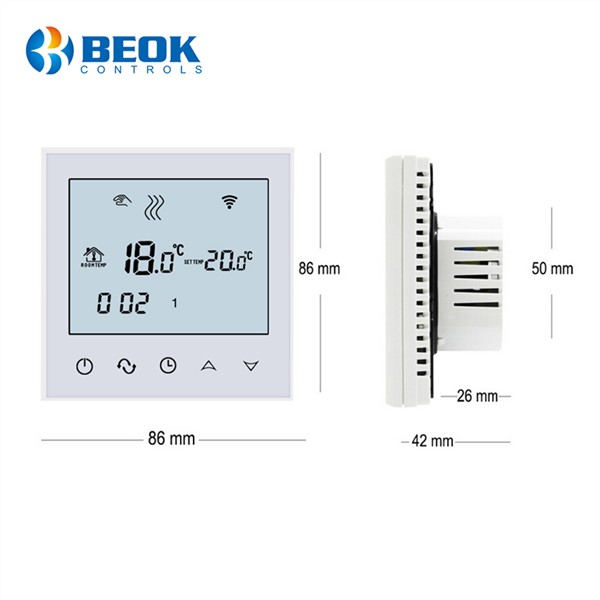 2 Pcs/Pack Thermostat Temperature Controller for Warm Floor WiFi Remote Control Weekly Programmable