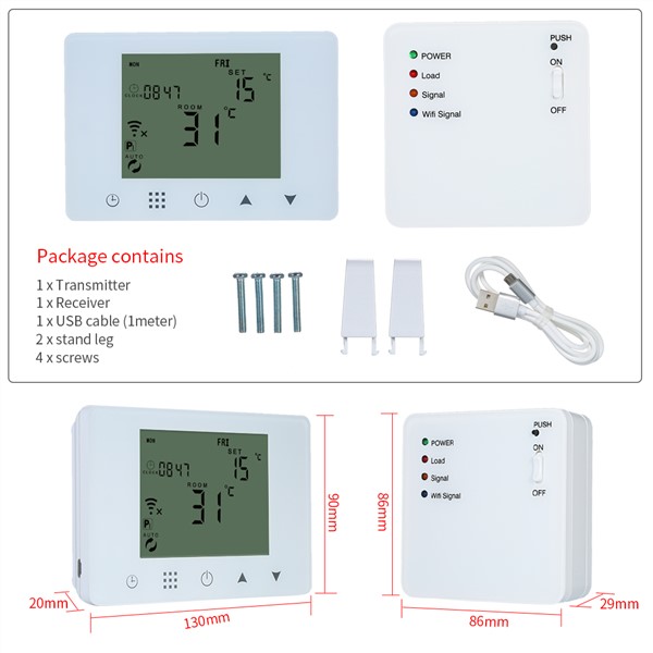 WiFi & RF Wireless Digital Thermostat Touch Screen Gas Boiler Water Floor Heating Smart Temperature Controller Remote Control