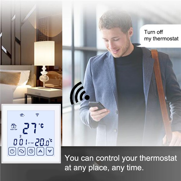 Beok 2 Pcs/Pack 220V Room Thermostat WiFi Floor Heating Temperature Controller Works with Google Home Alexa