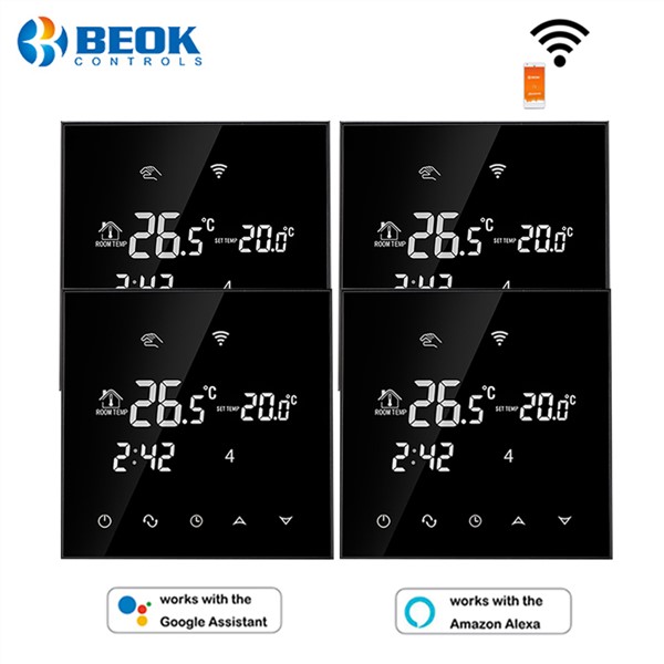 4 Pieces/Pack Black16A WiFi Electric Heating Thermostat Programmable Underfloor Heating Room Temperature Controller 220-240V