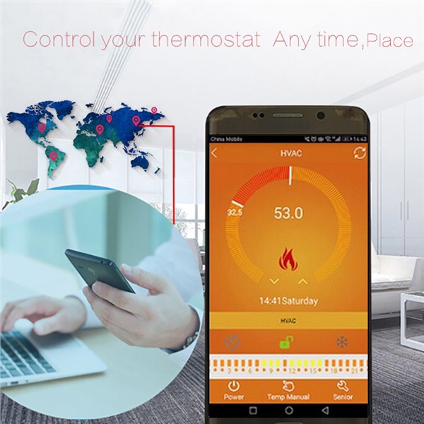 4 Pieces/Pack Black16A WiFi Electric Heating Thermostat Programmable Underfloor Heating Room Temperature Controller 220-240V