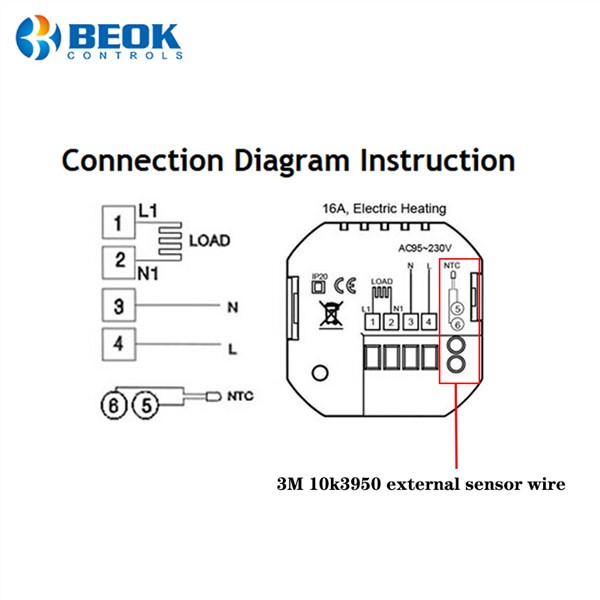 BEOK WiFi Thermostat App Control Programmable Floor Heating Temperature Controller for Smart Home Google Home & Alexa