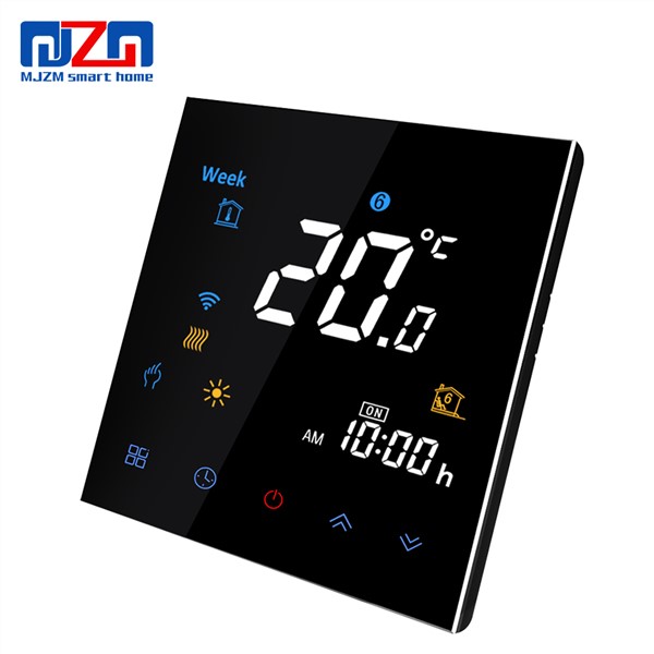 MJZM Smart Digital Electric/Gas Boiler Heating Thermostat WiFi Voice Control Touchscreen LCD Display Room Temperature Controller