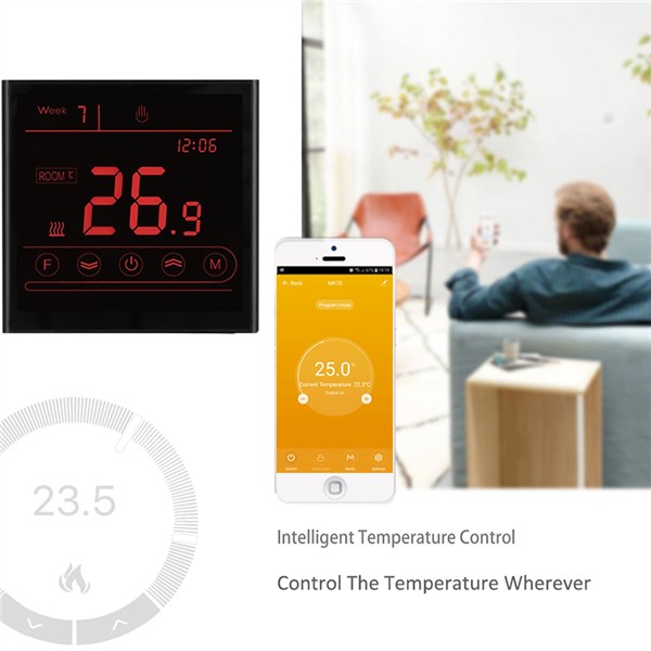 95~240V WiFi Thermostat MK70 for Water Heating Electric Heating Gas Boiler Touch Screen Temperature Controller with Smart Home