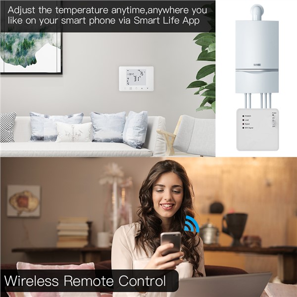 WiFi Smart Thermostat Wall-Hung Gas Boiler Heating Temperature Controller Work with Alexa Google Home