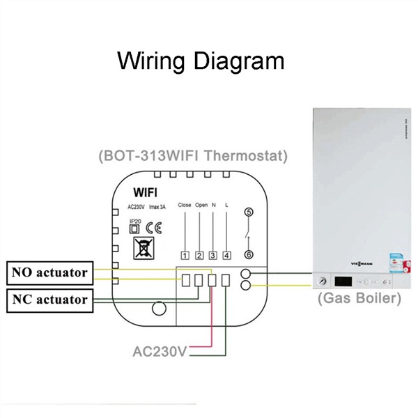 New WiFi Thermostat for Gas Boiler 220V Powered Weekly Programmable Work with -Google Home Alexa