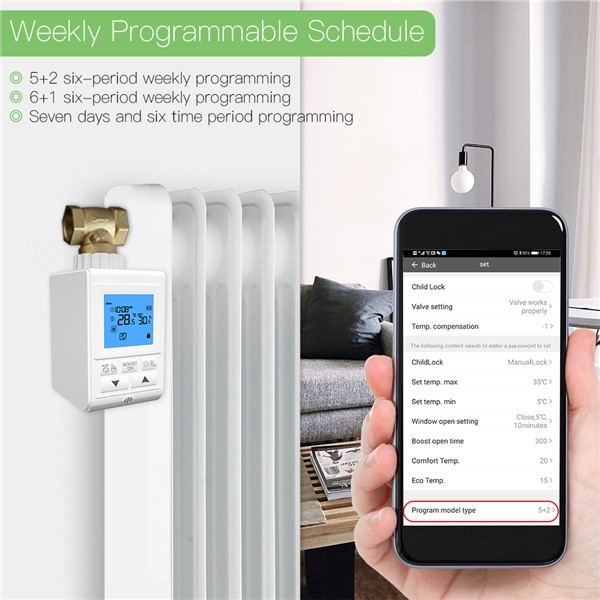 Zigbee Smart Thermostatic Radiator Valve Controller TRV Thermostat Tuya Temperature Voice Control Works with Alexa Google Home