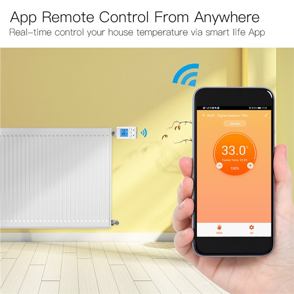 Zigbee Smart TRV Thermostatic Radiator Valve Controller Thermostat Temperature Tuya APP Control Works with Alexa Google Home