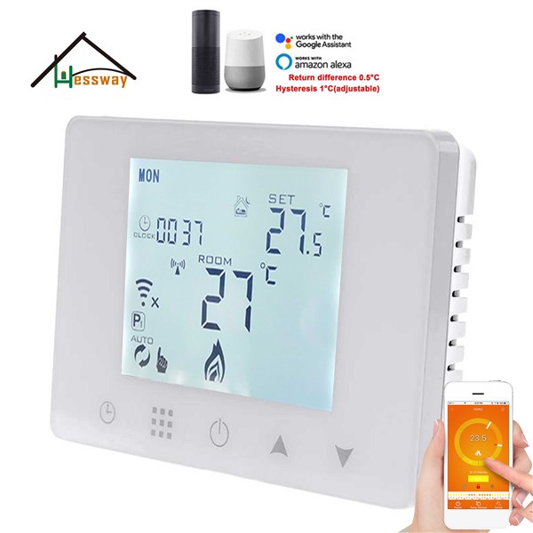 HESSWAY TUYA 433mhz WiFi & RF Wireless Room Thermostat for Heating System Temperature Controller