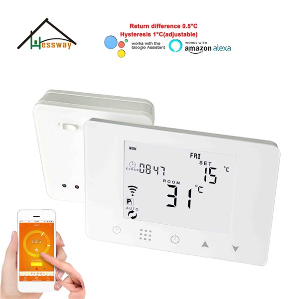 HESSWAY TUYA 433mhz WiFi & RF Wireless Room Thermostat for Heating System Temperature Controller