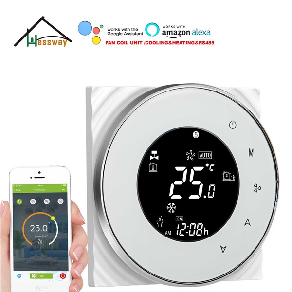 HESSWAY 4p&2p Cooling&Heating Rs485 Modbus Rtu WiFi THERMOSTAT for Hvac System Programable Thermostatic Valve