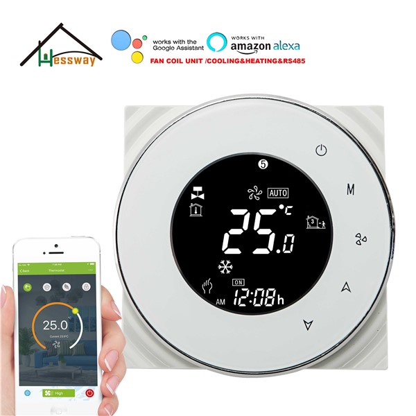 HESSWAY 4p&2p Cooling&Heating Rs485 Modbus Rtu WiFi THERMOSTAT for Hvac System Programable Thermostatic Valve