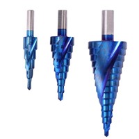 HSS Spiral Step Drill Countersunk Drill Bit Titanium Coated to Reduce Friction &amp;amp; Heatat Woodworking Chamfer Tapper Tool