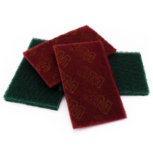 2 Pcs Red/Green Industrial Scouring Pad Coarse Scotch Brite Flexible Nonwoven Scouring Hand Pad Industry Kitchen Cleaning Cloth