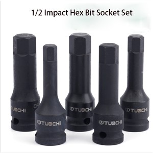1/2" Dr Hex Driver Impact Bit Socket Set CR-MO Screwdriver Bits Set H4-H22 Adapter Head for Torque Spanner Ratchet Socket Wrench