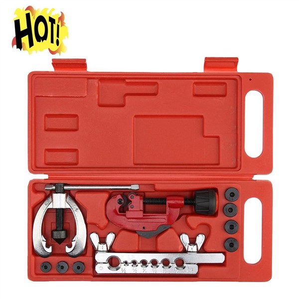 (Drop Shipping) Copper Brake Fuel Pipe Repair Double Flaring Dies Tool Set Clamp Kit Tube Cutter for Cutting & Flaring Copper