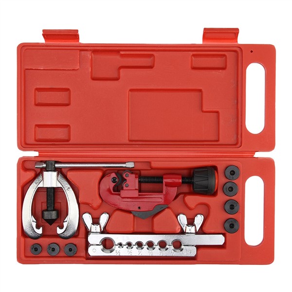 (Drop Shipping) Copper Brake Fuel Pipe Repair Double Flaring Dies Tool Set Clamp Kit Tube Cutter for Cutting & Flaring Copper