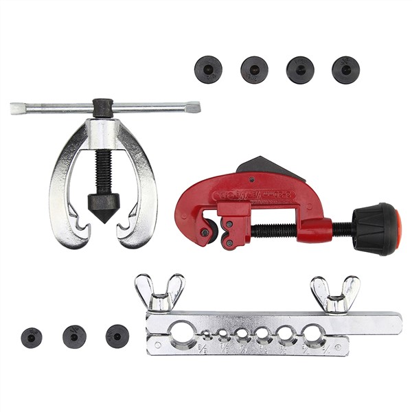 (Drop Shipping) Copper Brake Fuel Pipe Repair Double Flaring Dies Tool Set Clamp Kit Tube Cutter for Cutting & Flaring Copper