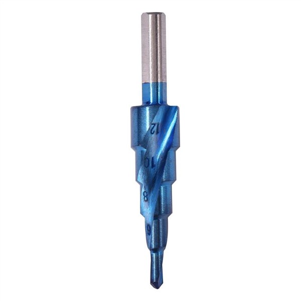 HSS Spiral Step Drill Countersunk Drill Bit Titanium Coated to Reduce Friction & Heatat Woodworking Chamfer Tapper Tool