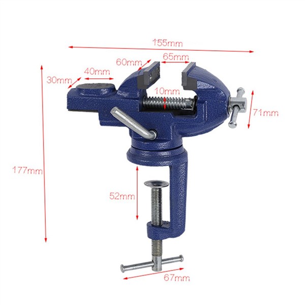 60MM Table Bench Clamp Vise Mini Bench Vise Table Screw Vise Desktop Vise for DIY Craft Mold Fixed Repair Tool