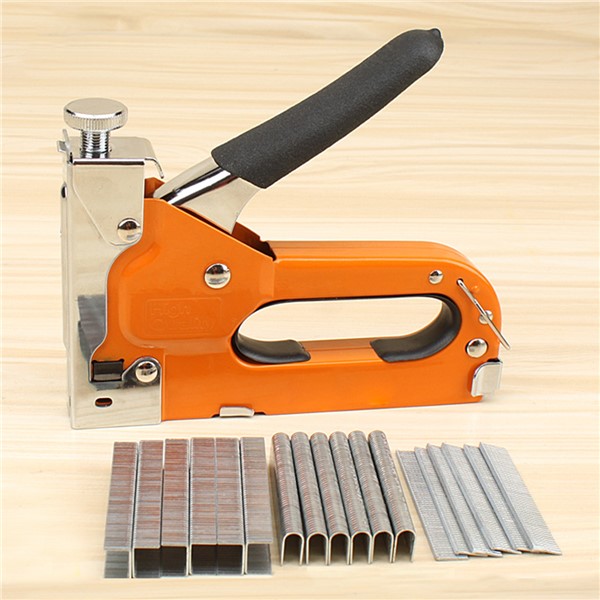 3-in-1 Heavy Duty Manual Staple Gun Stapler Tacker with 600 Staple Tacker Hand Operated Steel Stapler Brad Nail