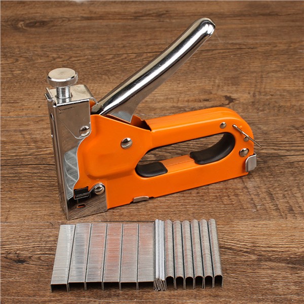 3-in-1 Heavy Duty Manual Staple Gun Stapler Tacker with 600 Staple Tacker Hand Operated Steel Stapler Brad Nail