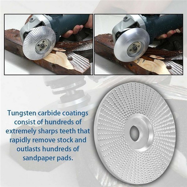 Wood Angle Grinding Wheel Sanding Carving Rotary Tool Abrasive Disc for Angle Grinder Tungsten Carbide Coating 16mm Bore Shaping