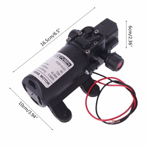 DC 12V 70W 130PSI 6L/Min Water High Pressure Pumps Diaphragm Self Priming Pump