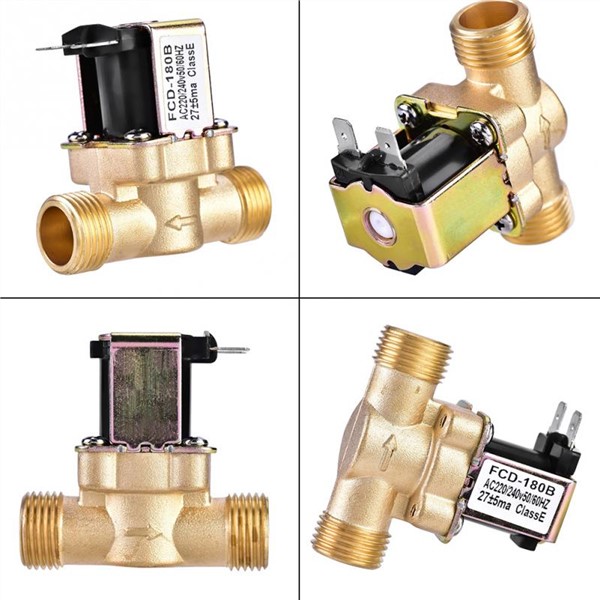 Electric Solenoid Magnetic Valve Normally Closed Brass for Water Control DC 24V 3/4inch DC 24V 1/2inch AC 220V 1/2inch 3 Type