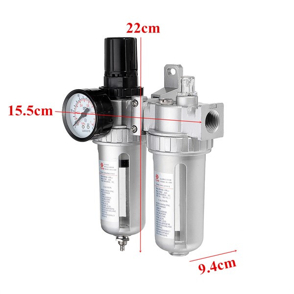 SFC400 1/2 Air Compressor Moisture Water Oil Lubricator Trap Filter Regulator Air Regulator with Connection Pneumatic Parts