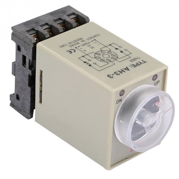 Universal 0-10 Seconds Knob Control Timer Relay AH3-3 Delay ON Time Relay with Base AC 110V 5A Socket Rotary Knob Hot Sale