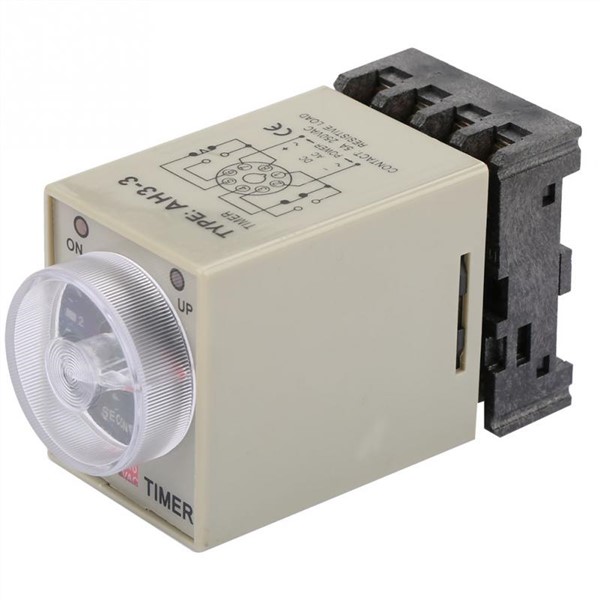 Universal 0-10 Seconds Knob Control Timer Relay AH3-3 Delay ON Time Relay with Base AC 110V 5A Socket Rotary Knob Hot Sale