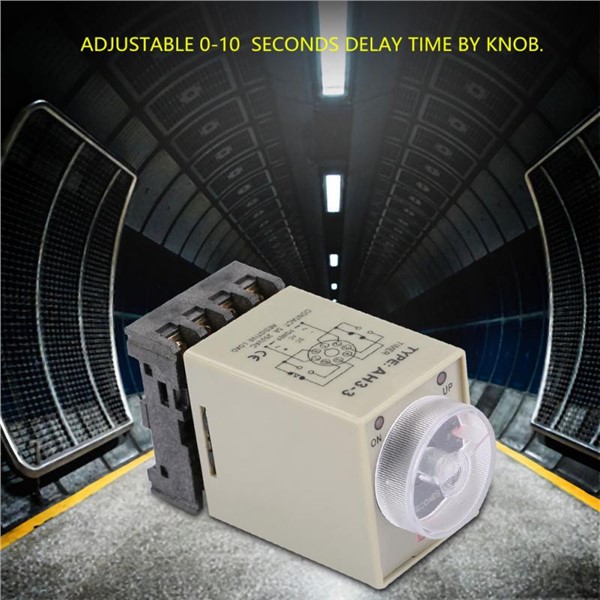 Universal 0-10 Seconds Knob Control Timer Relay AH3-3 Delay ON Time Relay with Base AC 110V 5A Socket Rotary Knob Hot Sale