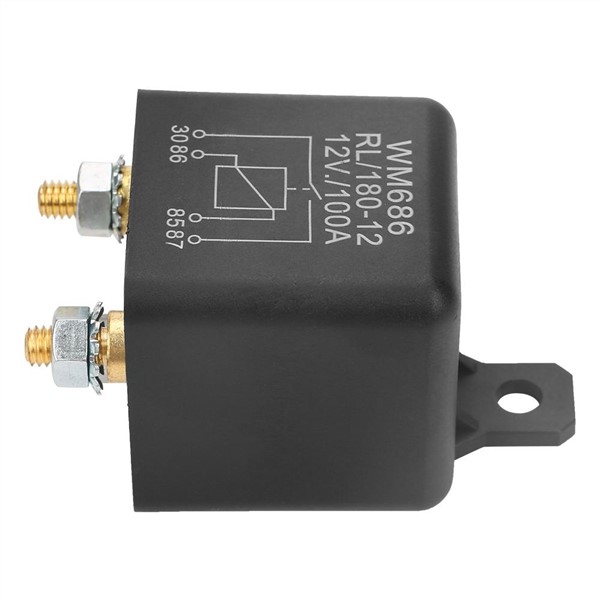 100A Car Starter Relay Normal Open Heavy Duty Car Starter Relay for Control Battery ONOFF RL180 DC 12V WM686