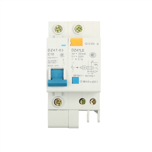 DPNL DZ47LE-63 1P+N 2P 3P+N 4P 20A 230V 50HZ 60HZ Residual Current Circuit Breaker with over Current & Leakage Protection RCBO