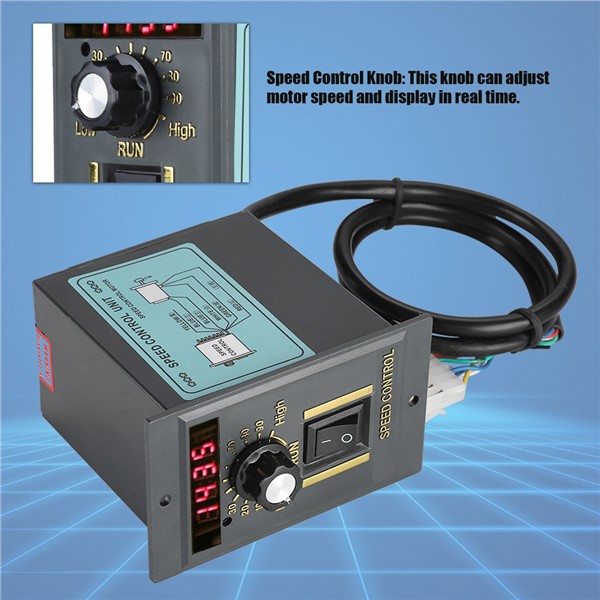 400W AC 220V 50Hz Motor Speed Controller Digital Adjustable Stepless PLC Motor Speed Controller 0-1450rpm Speed Regulator