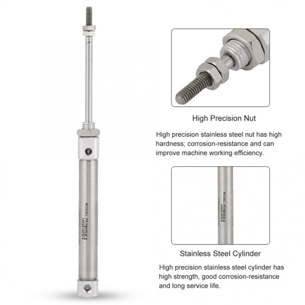 CDJ2B10-45B 10mm Diameter 45mm Stroke Double-Acting Stainless Steel Pneumatic Air Cylinder Power Tools