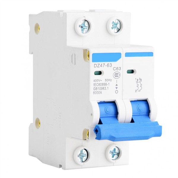 DZ47-63 2P Miniature Circuit Breaker Leakage Protection Air Switch 400VAC Air Circuit Breaker