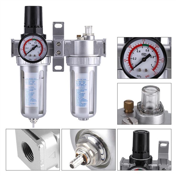 3/8 Inch SFC300 Pneumatic Gas Source Processor Keep Air Pressure Stable Removal Solid Particles Air Filter Regulator Lubricator