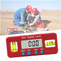 Red Precision Digital Protractor Inclinometer Water Proof Level Box Digital Angle Finder Bevel with Magnetic Base