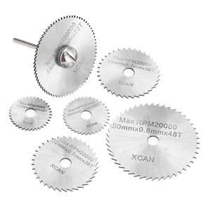 7pcs HSS Circular Saw Blades Rotary Cutting Tools Kit Set with 1/8" Shank for Cutting Timber and Plastic