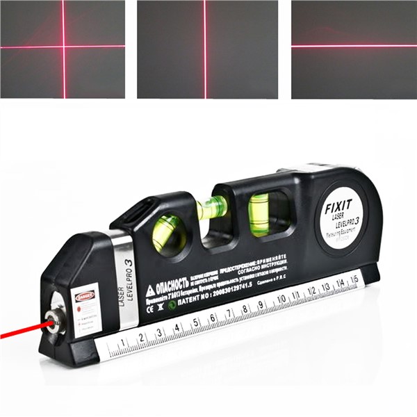 Multifunction Laser Level Vertical Measure Line Tape Adjusted Standard Ruler Horizontal Lasers Cross Lines Measuring Instrument
